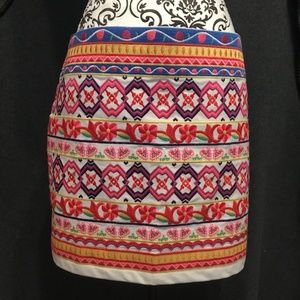 NWT M Harper Fiesta Floral White Skirt